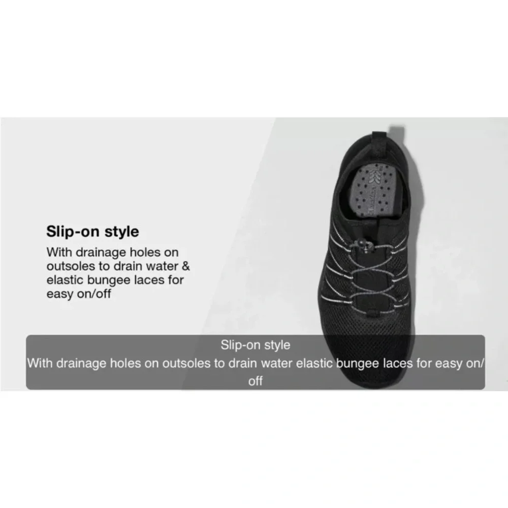All in Motion Black Boat Men Shoes with Elastic Lacing